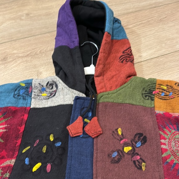 Handmade Patchwork  Hood Jacket size xl - Picture 2 of 6